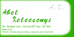 abel kelecsenyi business card